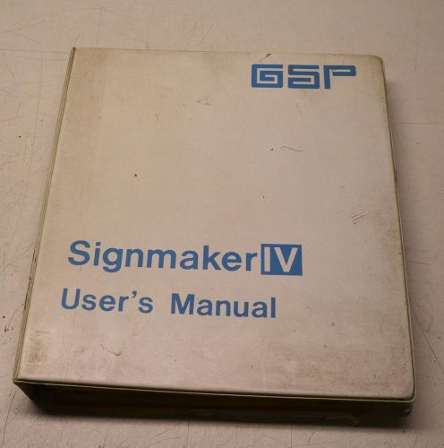 Gerber Scientific Graphix Signmaker IV Original User Manual 599-020142