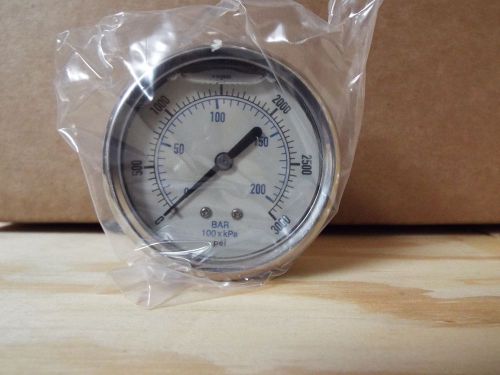 0-3000 PSI/bar 2.5&#034; Stainless Brass Center Back Mount Pressure Gauge