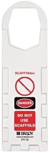Brady scaf-sth132 plastic, 11-3/4&#034; height, 3-1/2&#034; width, white color scafftag for sale