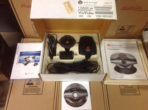Polycom VIA VIDEO CONFERENCING 2200-10070-001 W/CABLES COMPLETE NEW!