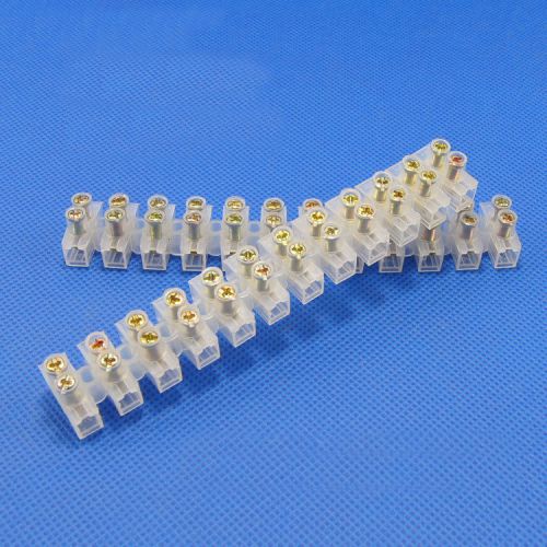 NEW 5Pcs 12 Position Barrier Terminal Strip Block X3-0512 5A Plastic Terminal