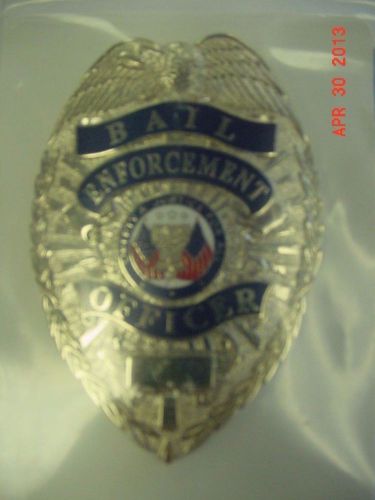 Bail Enforcement Officer Badge, Shield Style, Nickle Color, Hamburger Woolen