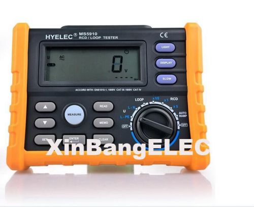 Ms5910 circuit breaker rcd loop tester meter trip-out time &amp; current v freq usb for sale