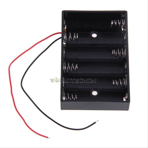 6x AA 9V DIY Battery Clip Holder Box Case Strorage with 6&#039;&#039; Wire Lead Switch #W