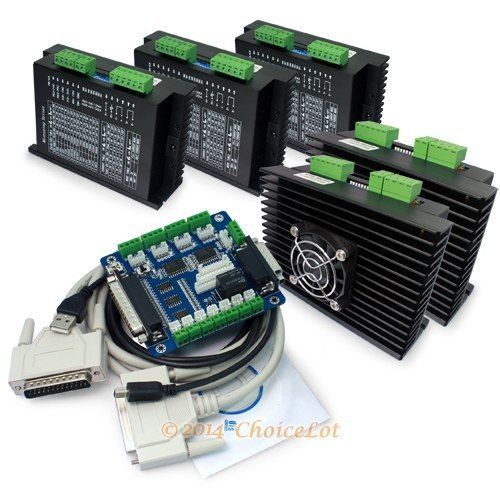 Cnc kit 5x ma860h stepper driver 24v-110vdc + breakout adapter + parts 2.6a-7.2a for sale