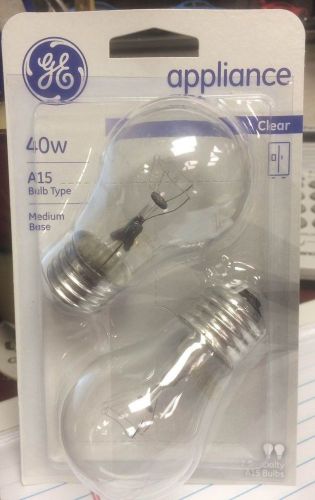 Light Bulbs Appliance Clear A15, 40 Watt Medium Base, 120 Volt, 2 x Longer Life