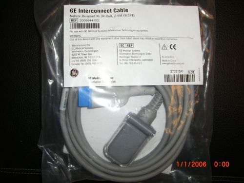 NEW GE INTERCONNECT CABLE NELLCOR OXISMART XL, REF# 2006644-001