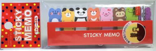 Daiso Post It Sticky Note Memo Markers Animal Bear Panda Frog Pig Cat Shaped
