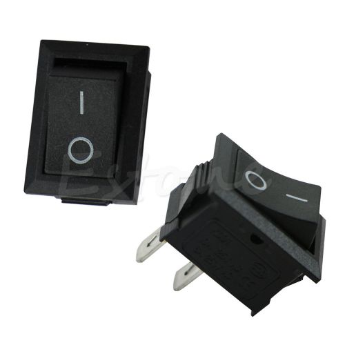 5pcs mini boat rocker switch spst on-off kcd1-2pin 250v 3a plastic button black for sale