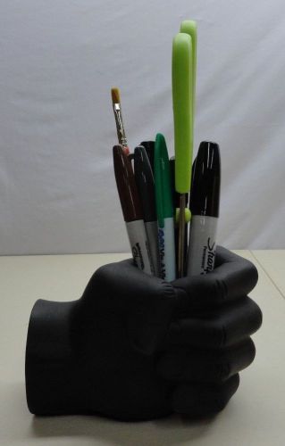 Black Magnetic Pen Holder Stand Hand Desktop Paper Organizer Office Magnet