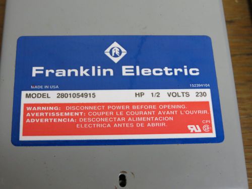 1/2 HP 230V Franklin Control Box Submersible Water Pump # 2801054915