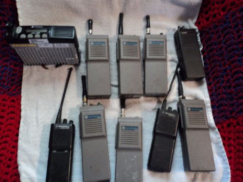 Used motorola radius cm300 plus 9 walkie talkies for sale