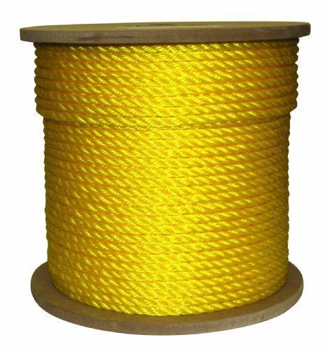 Rope king tp-38600y twisted poly rope - yellow 3/8 inch x 600 feet for sale