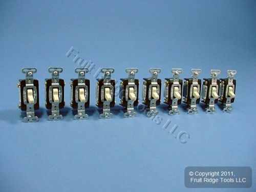 10 new pass &amp; seymour ivory commercial toggle light switches 15a 4-way csb415-iu for sale