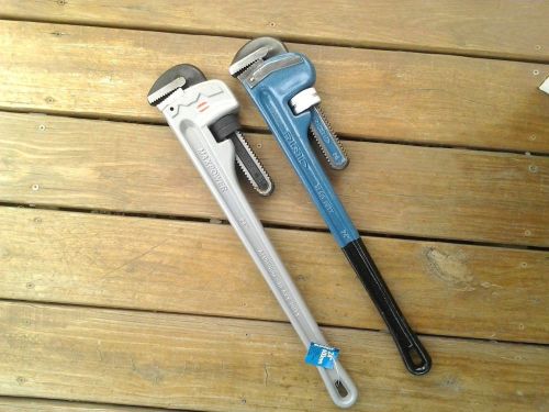 MAXPOWER 24&#034; Aluminum &amp; 24&#034;  RIDGID pipe wrench