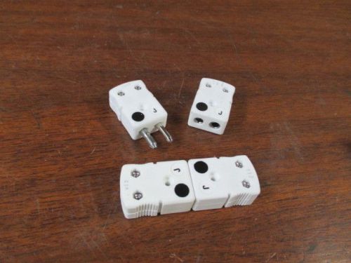 Lot of 2 Omega Female and Male Thermocouple Ceramic Quick Disconnect