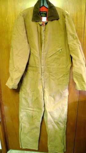 ZERO ZONE WALLS Quilt Lined Duck Coverall Brown Size 44L Workwear Oil Farm Field