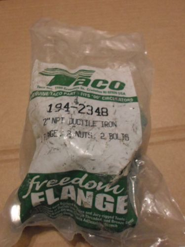 Taco 194-2348 2&#034; NPT Ductile Iron Flange**2 Nuts**2 Bolts**NEW Sealed