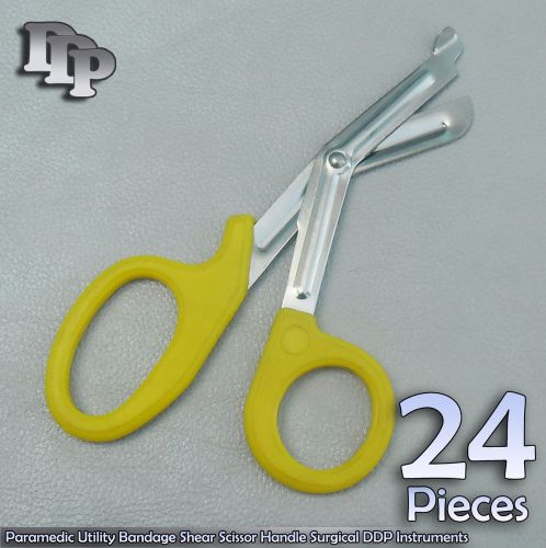 24Pcs Paramedic Utility Bandage Shear Scissor7.25&#034;Yellow Handle Surgical DDP Ins