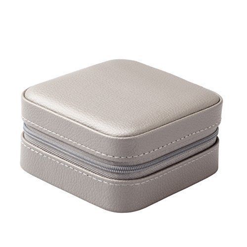 Vlando Small Faux Leather Travel Jewelry Box Organizer Display Storage Case for