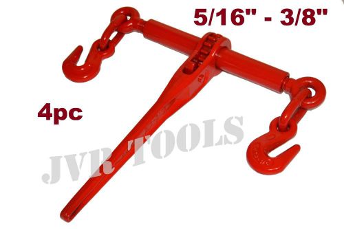 4 pc 5/16&#034; 3/8&#034; heavy duty ratcheting load binder boomer chain equipment tiedown for sale