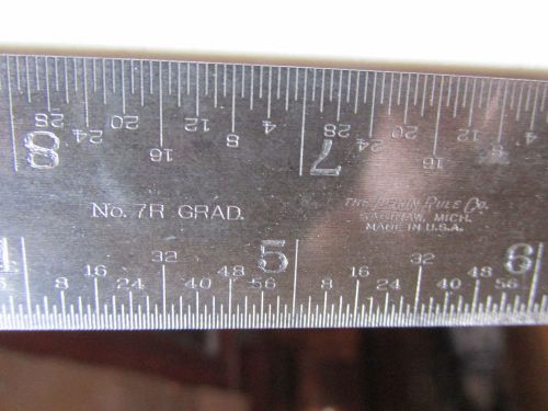 Rare Vintage Lufkin Rule Co. No. 7R Grad. 100ths 64ths 32nds Nice Shape