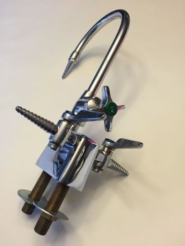 CHICAGO WATER SAVER LABORATORY FAUCET WITH GOOSENECK /COLD WATER AND GAS