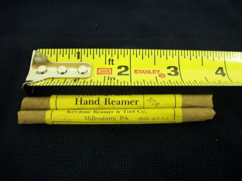 Hand reamer 3/16 straight flute keystone reamer &amp; tool co. millersburg pa new for sale