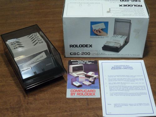 Vintage Rolodex CBC 200 Covered Business Card File Box 100 Cards New in Box