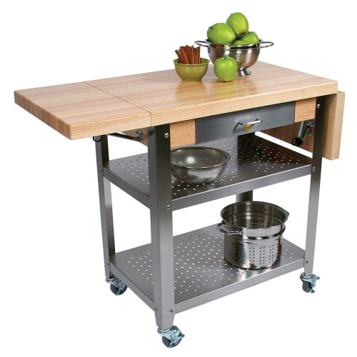 John boos cuce50, cucina elegante kitchen cart with 2 drop leaves for sale