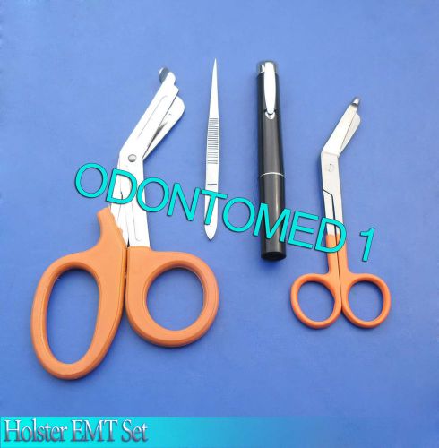 Colormed Holster Set Orange EMT Diagnostic Pen+Orange Lister Bandage Scissor