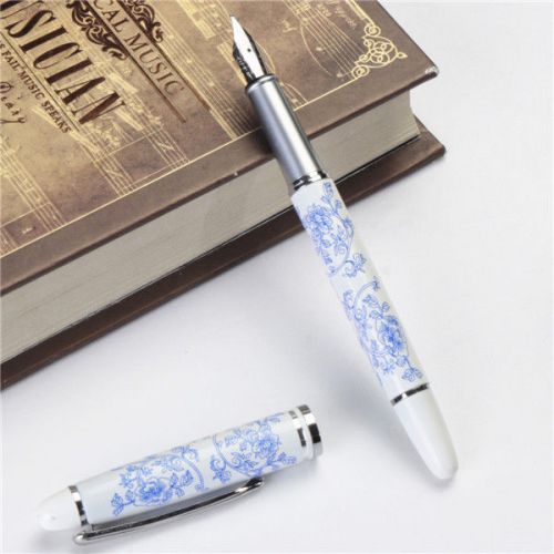New JINHAO Chinoiserie Blue And White Vine Medium Nib Fountain Pen