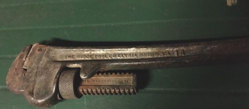 Vintage Ridgid 14, 14&#034; Heavy Duty Steel Straight Pipe Wrench USA Fits 0 - 2 1/2&#034;