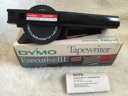 DYMO EXECUTIVE 3 (1575) LABEL MAKER -  USES 1/4&#034;, 3/8&#034; AND 1/2&#034; TAPE