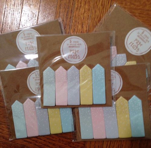 LOT OF 5 TARGET DOLLAR SPOT PASTEL CONFETTI PAGE FLAGS NEW