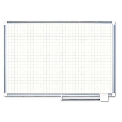 Planning Board, 1&#034; Grid, 48x36, White/Silver, Sold as 1 Each
