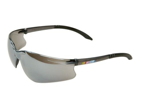 NASCAR GT Safety Glasses Silver Mirror Lenses Grey Frame Sunglasses No Glare UV
