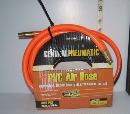 Central Pneumatic PVC Air Compressor Hose 25 ft x 3/8&#034;  300 PSI All Weather Use