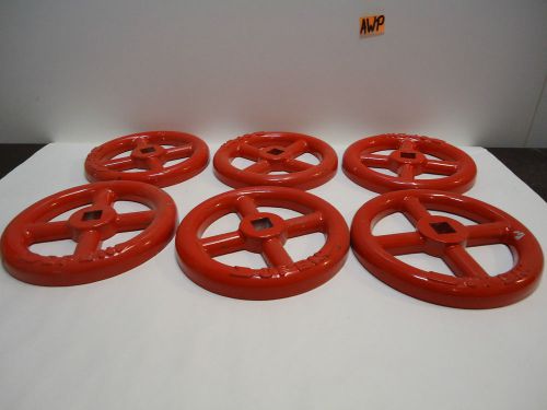 LOT OF 6 RED ANTIQUE STEAMPUNK VALVES 5&#034; WIDE X 0.75&#034; TALL AWP
