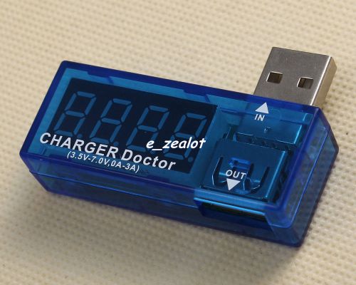 Blue usb current voltage tester detector ampere meter 3a 3.5v-7v perfect for sale