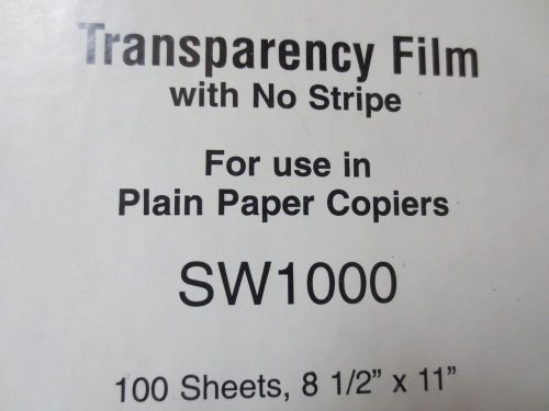 nos sw1000 transparency film for copiers printers -lot 100 sheets 8.5&#034;x11&#034;