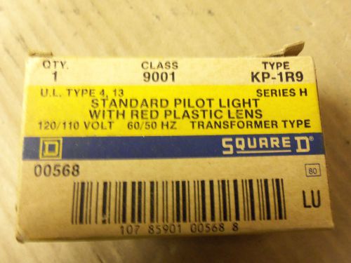 New Square D Standard Pilot Light Red Plastic Lens 9001KP1R9 9001 KP1R9 120V
