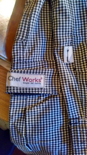 Chef Works Chef Pants baggy black &amp; white traditional checked  XXL  EUC