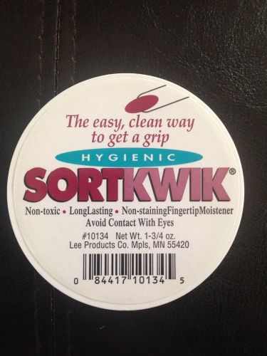 Sortkwik hygienic fingertip moistener new  jumbo 1.75 ounce  pink  lee products for sale