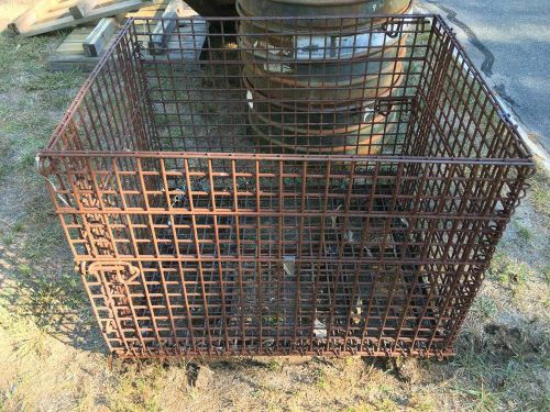INDUSTRIAL METAL WIRE COLLAPSIBLE STORAGE BIN CONTAINER STOCK BULK BASKET TOTE