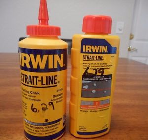 New 2 (two) 8 oz. irwin straight-line orange marking chalk high visibility 64905 for sale