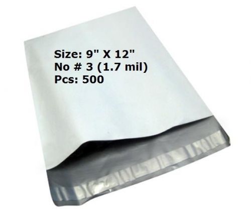 500 poly mailers 9&#034;x12&#034; #3 self-sealing envelope plastic usps shipping mail bags for sale