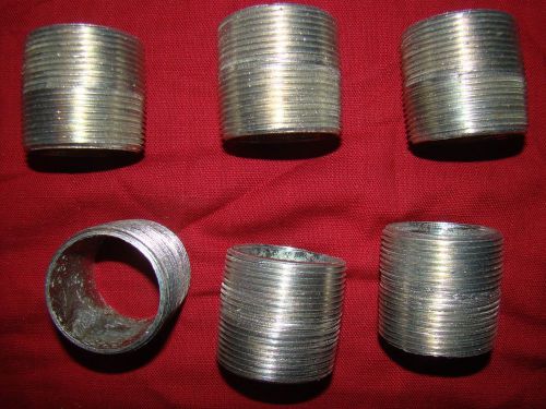6 new 1 1/2&#034; x close zinc plated steel conduit nipples