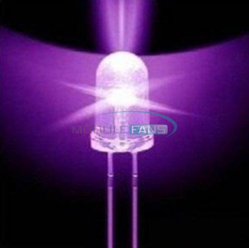 500PCS F5 5mm Round Ultra Violet LED UV Light 390-395nm Purple Lamp MF