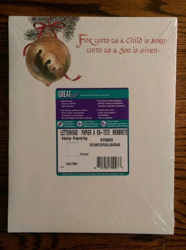 Great Papers! Christmas Holy Family Letterhead 100 Sheets NIP Acid Free